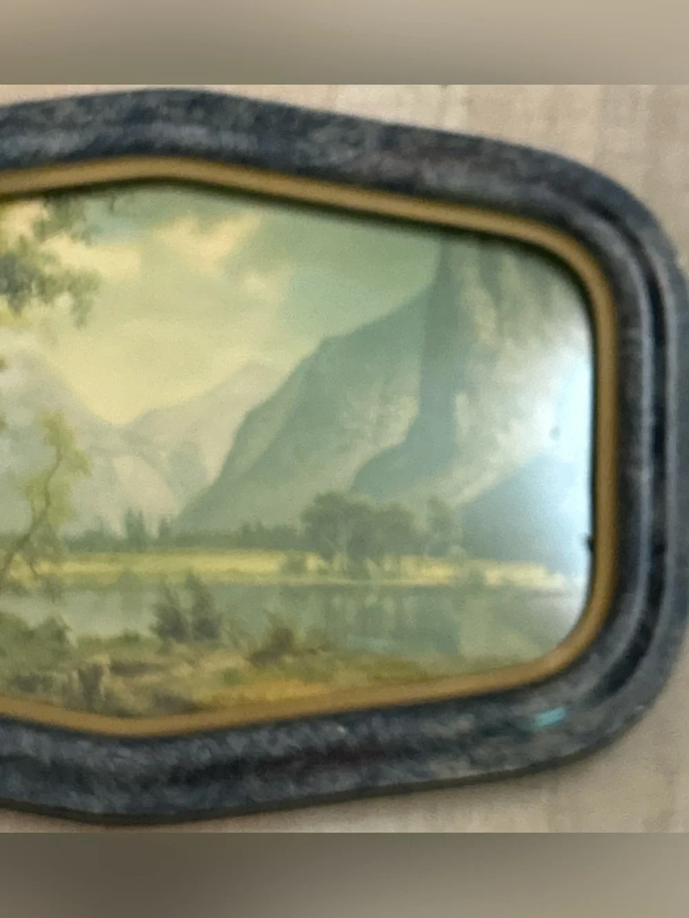 True Vintage Early 1900's Landscape Wall Art-Framed Yosemite Mountain Lake Print